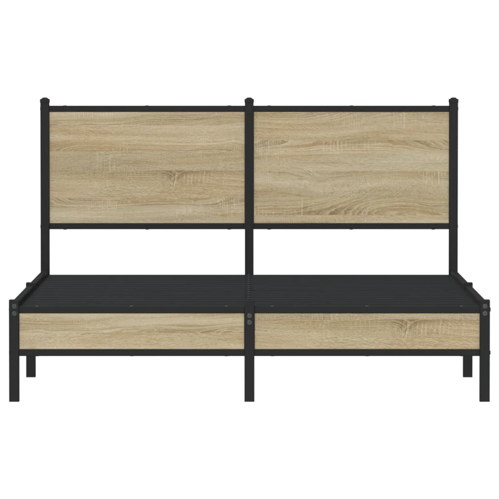 Cadre de lit en métal sans matelas chêne sonoma 137x190 cm - XIOS
