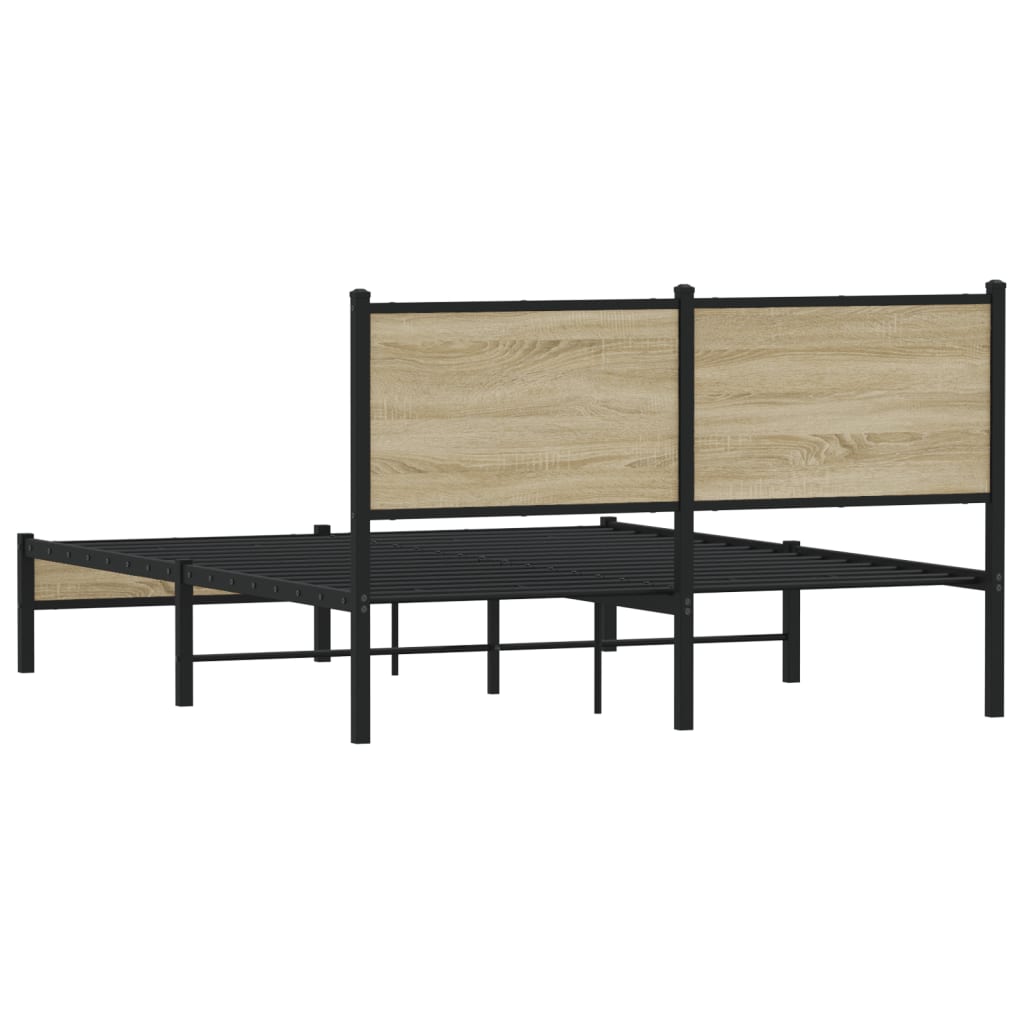 Cadre de lit en métal sans matelas chêne sonoma 137x190 cm - XIOS