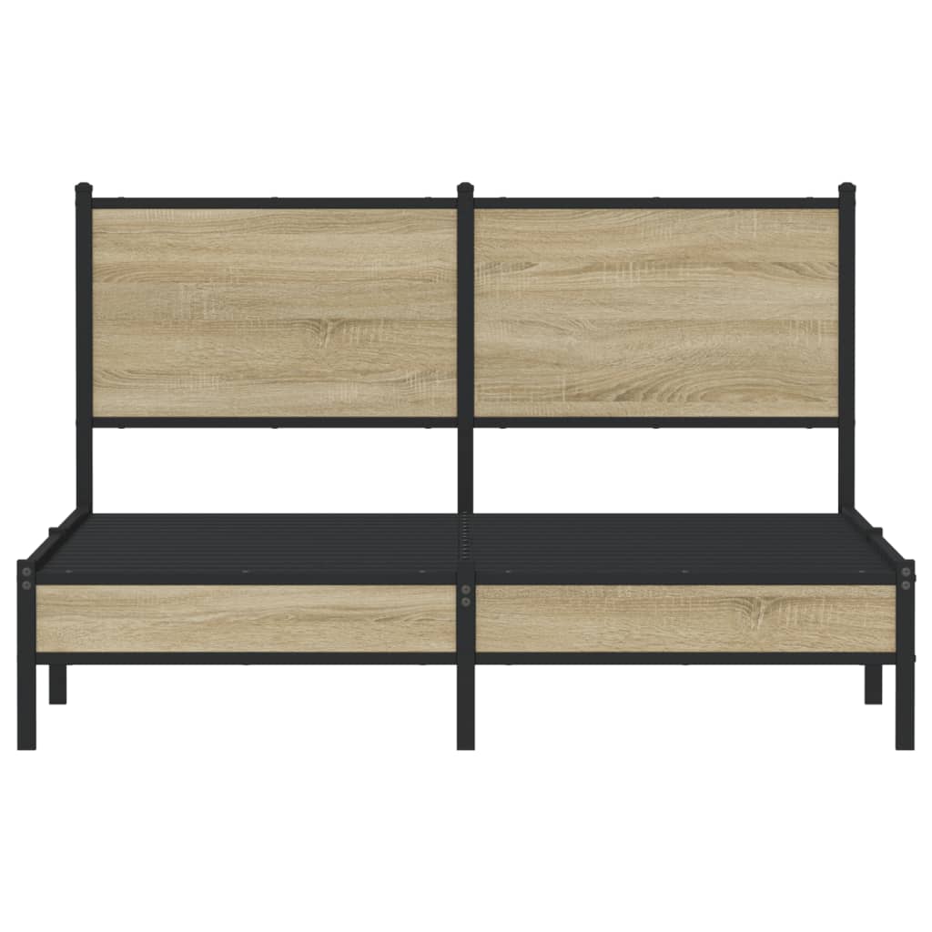 Cadre de lit en métal sans matelas chêne sonoma 140x190 cm - XIOS