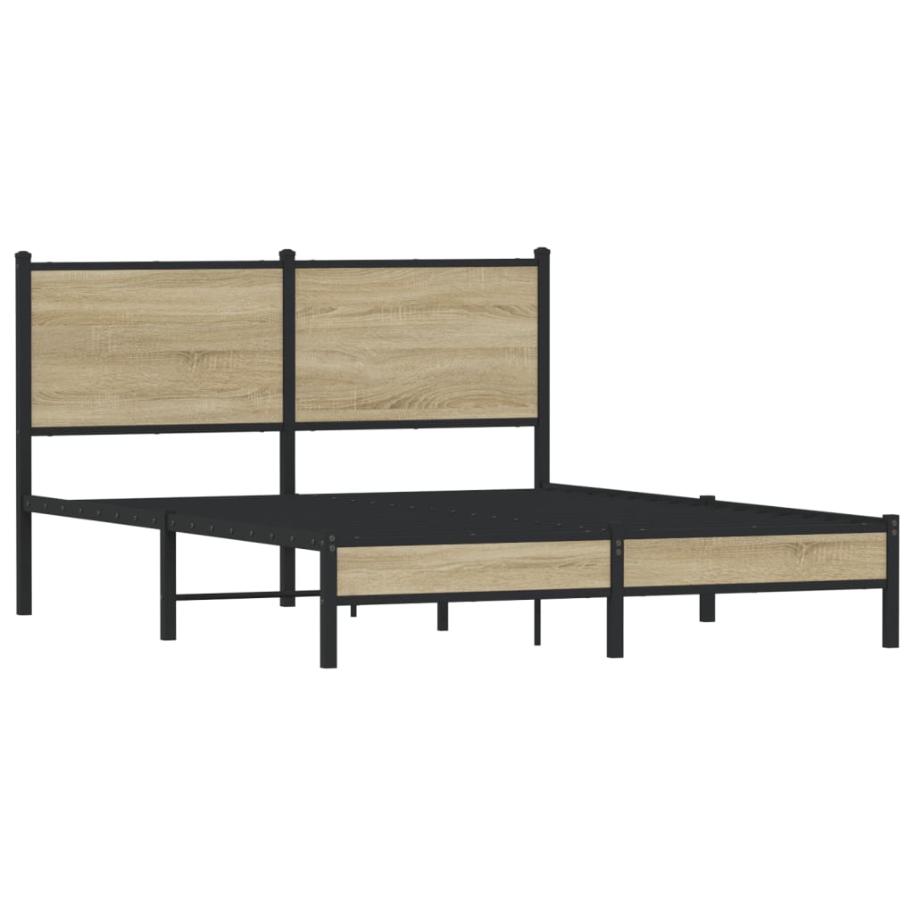 Cadre de lit en métal sans matelas chêne sonoma 150x200 cm - XIOS