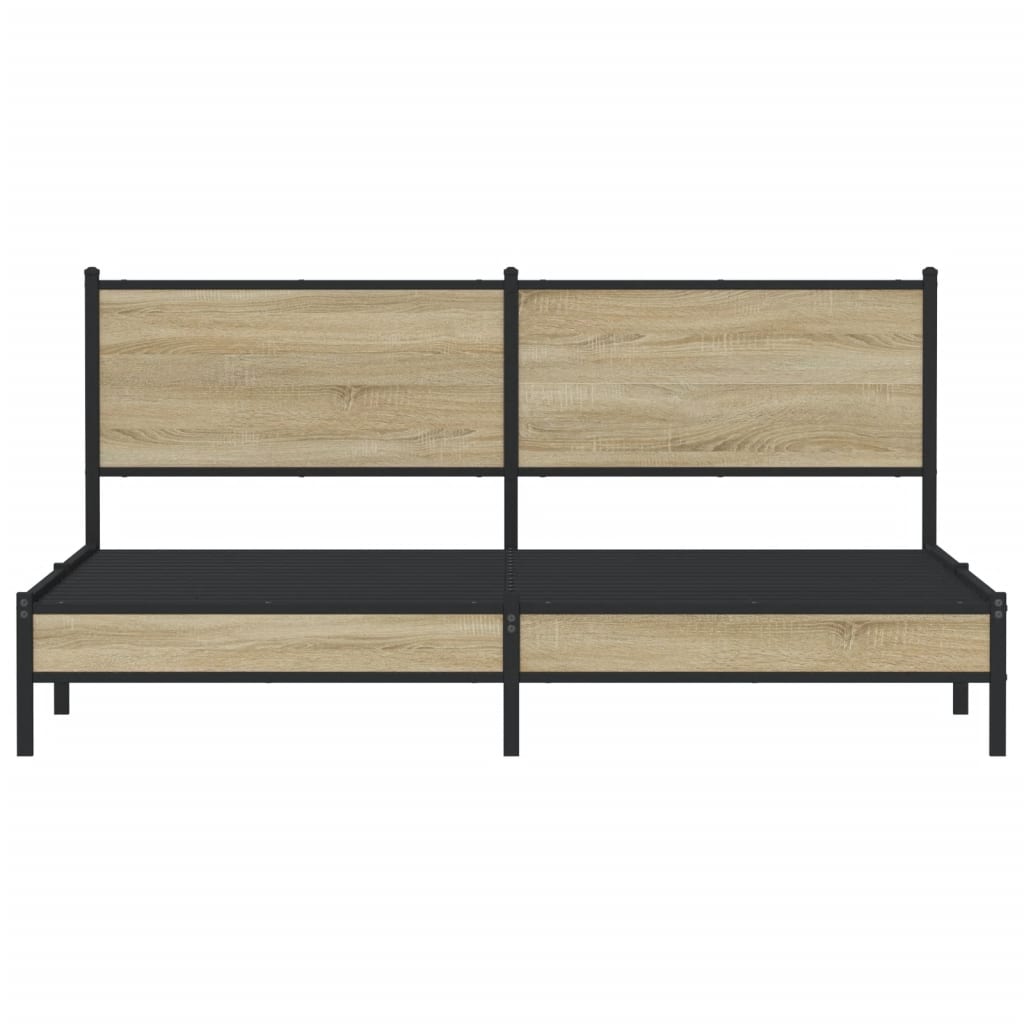 Cadre de lit en métal sans matelas chêne sonoma 160x200 cm - XIOS