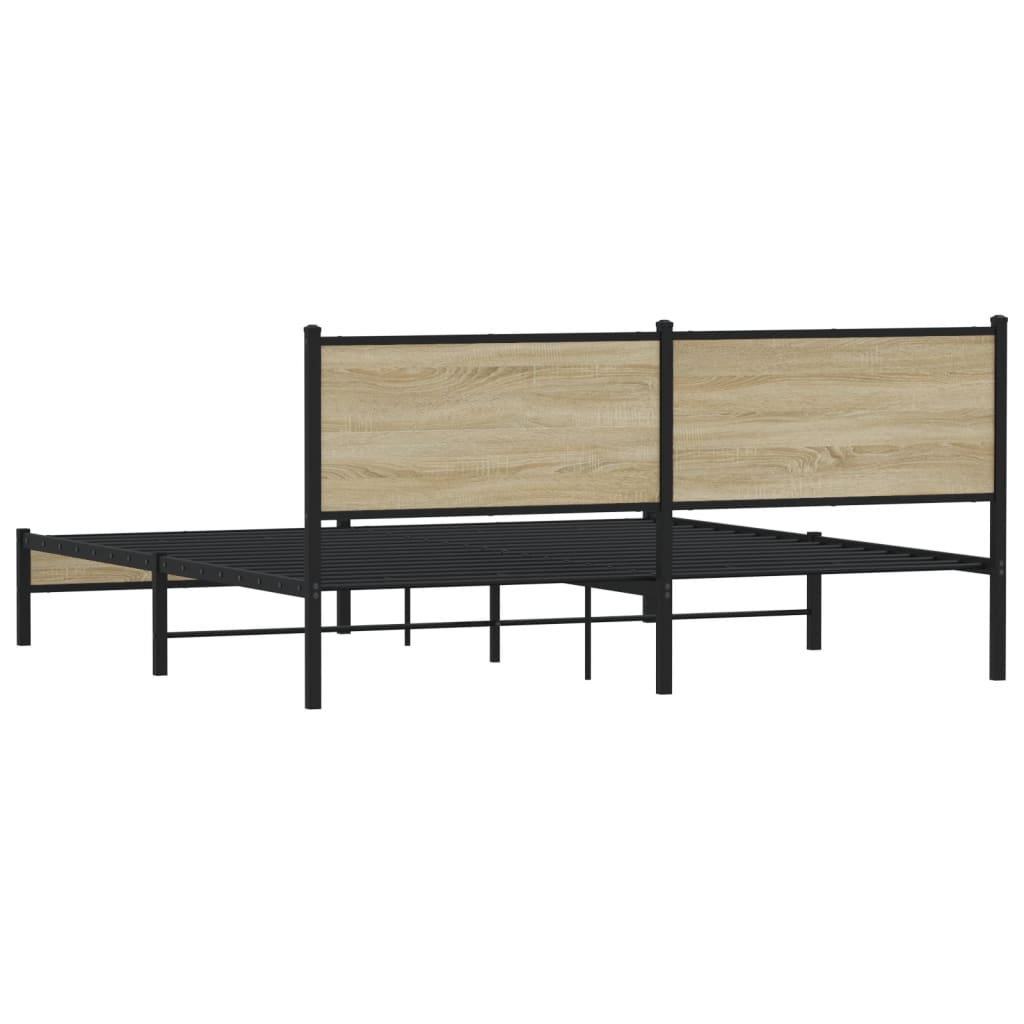 Cadre de lit en métal sans matelas chêne sonoma 160x200 cm - XIOS