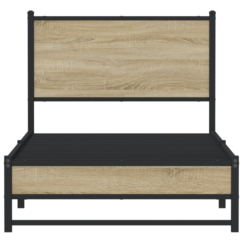 Cadre de lit en métal sans matelas chêne sonoma 90x190 cm - XIOS