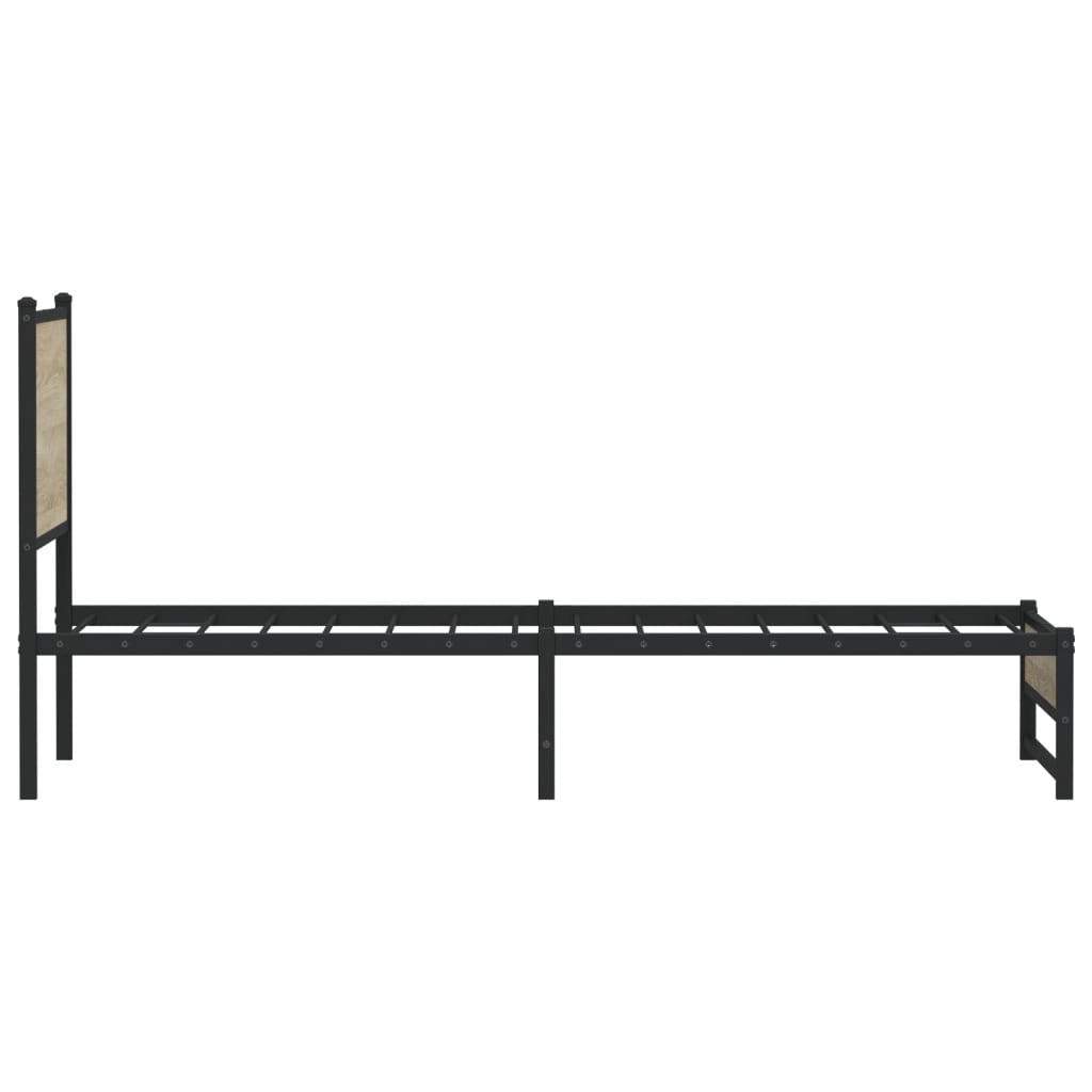Cadre de lit en métal sans matelas chêne sonoma 90x190 cm - XIOS