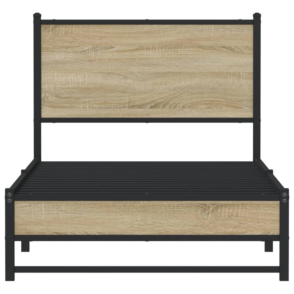 Cadre de lit en métal sans matelas chêne sonoma 90x200 cm - XIOS