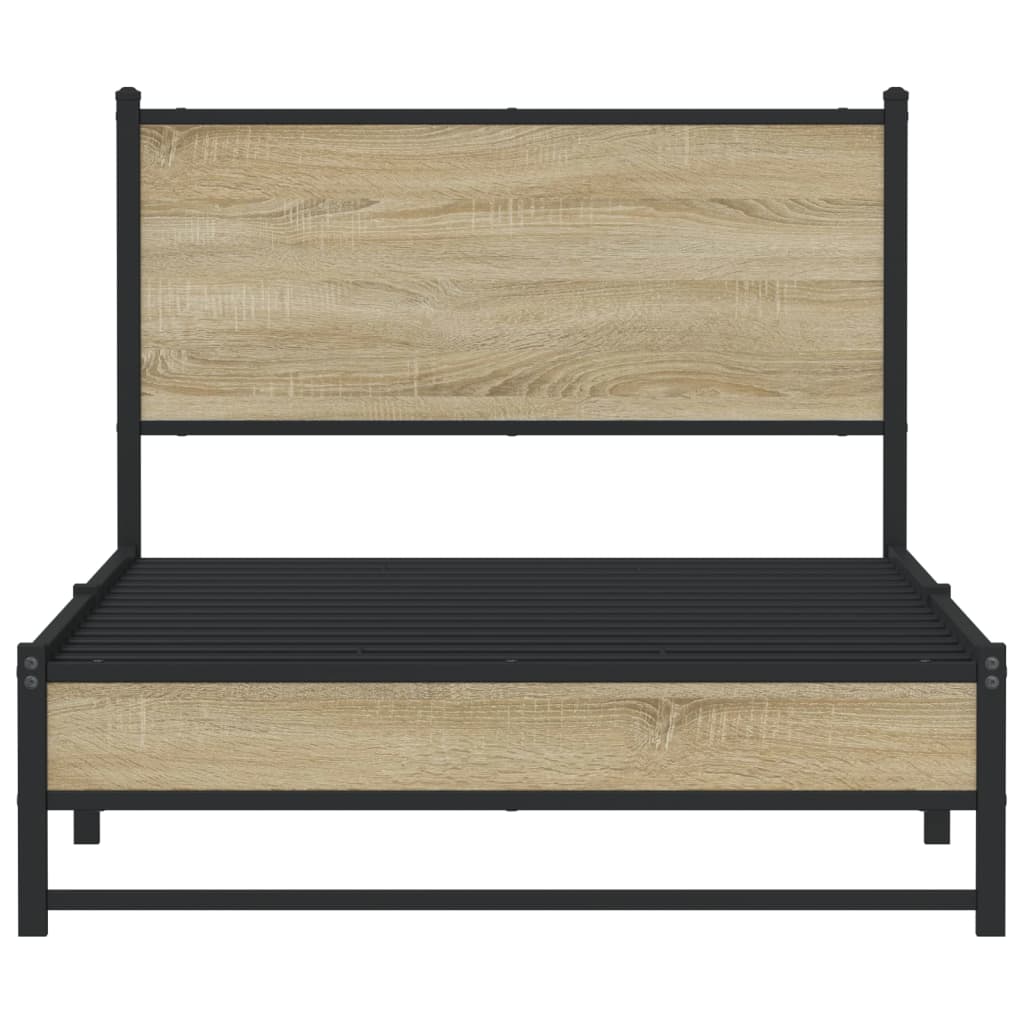 Cadre de lit en métal sans matelas chêne sonoma 100x190 cm - XIOS