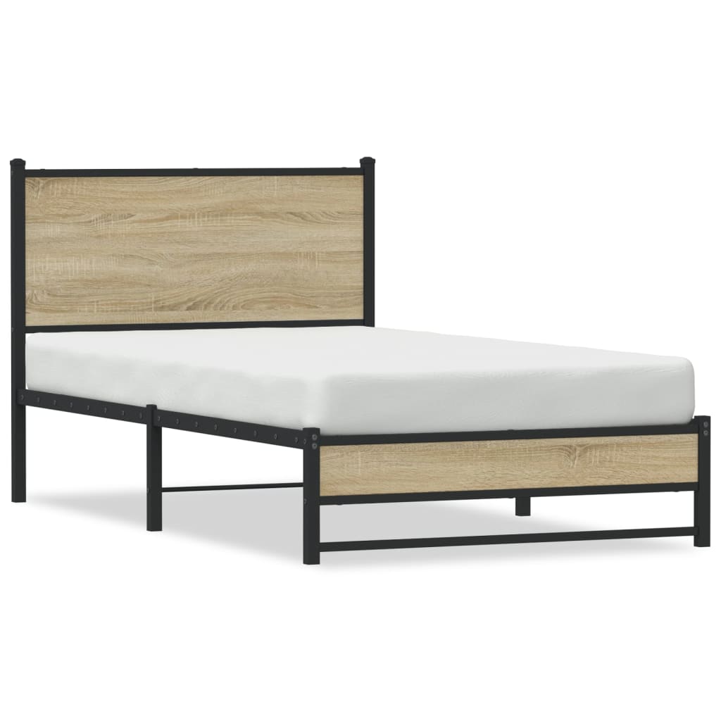 Cadre de lit en métal sans matelas chêne sonoma 100x200 cm - XIOS