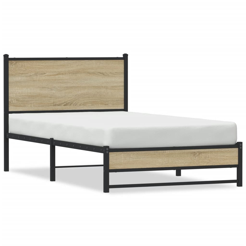 Cadre de lit en métal sans matelas chêne sonoma 107x203 cm - XIOS