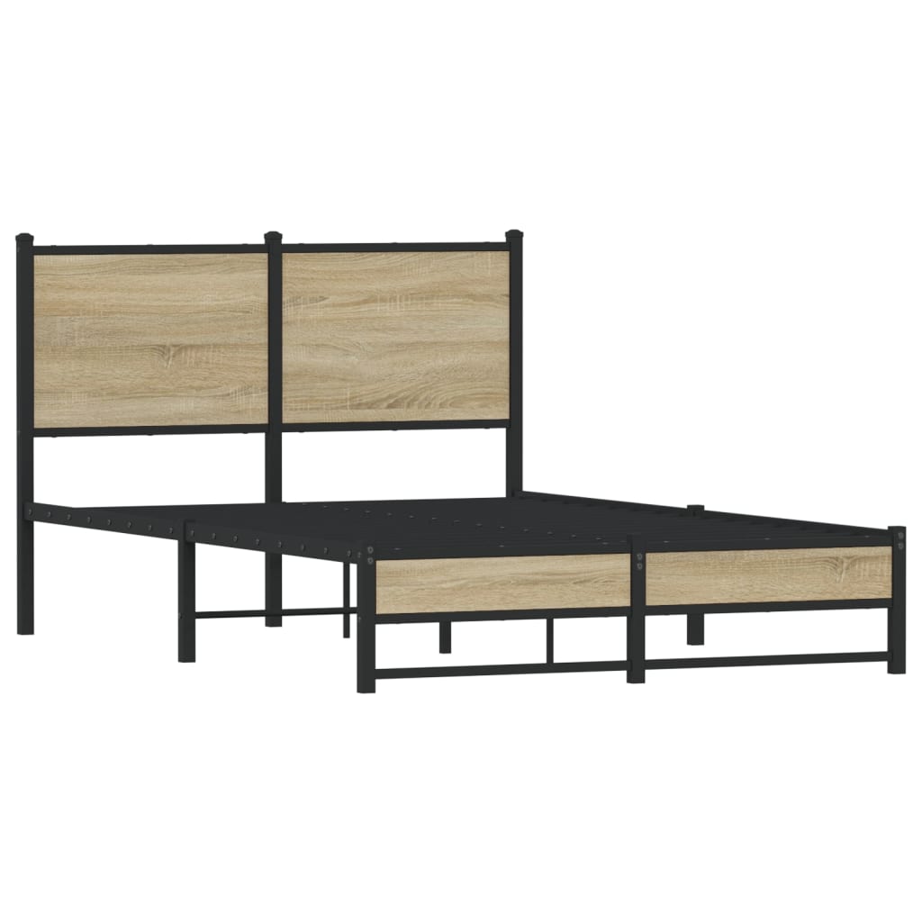Cadre de lit en métal sans matelas chêne sonoma 120x190 cm - XIOS