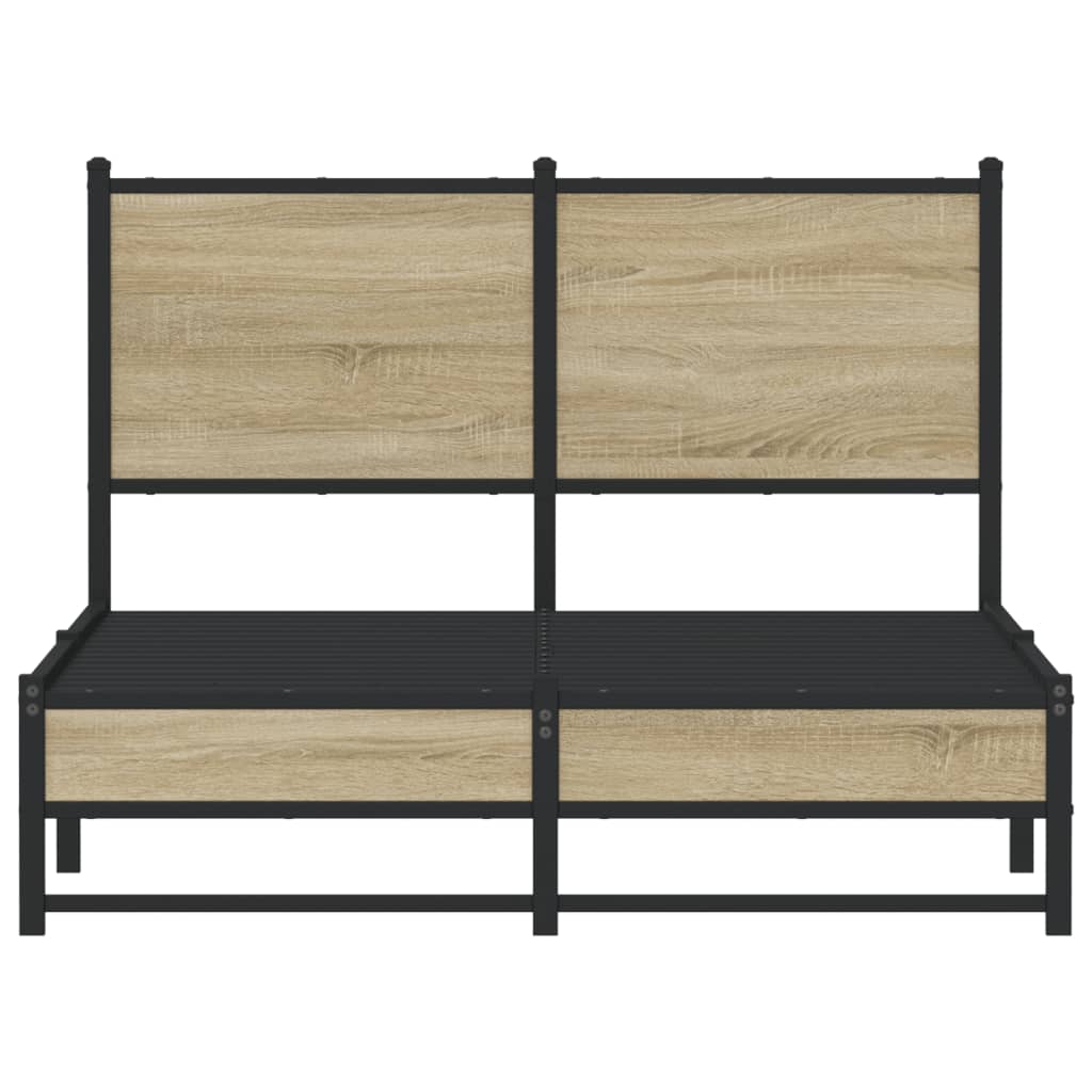 Cadre de lit en métal sans matelas chêne sonoma 120x190 cm - XIOS
