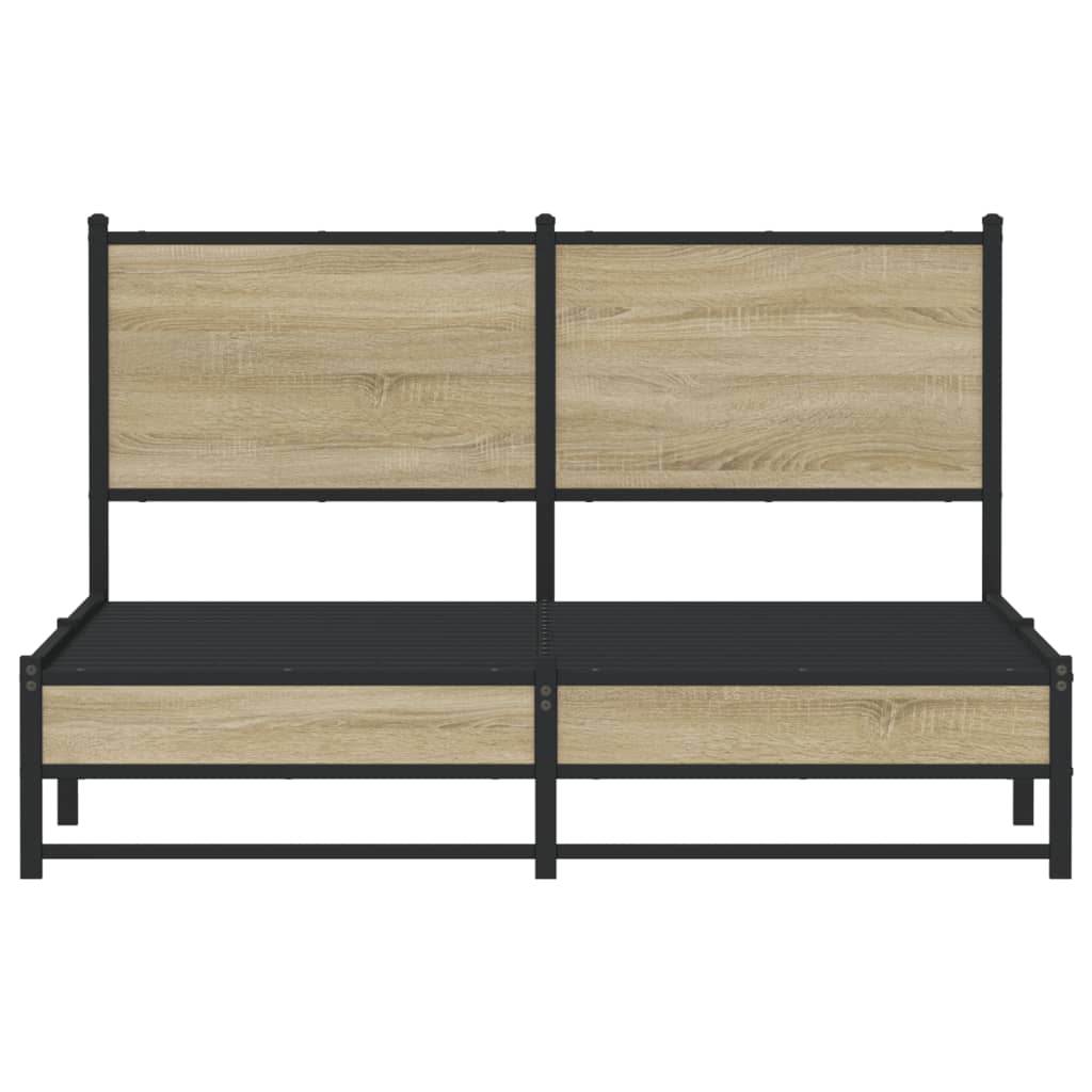 Cadre de lit en métal sans matelas chêne sonoma 137x190 cm - XIOS