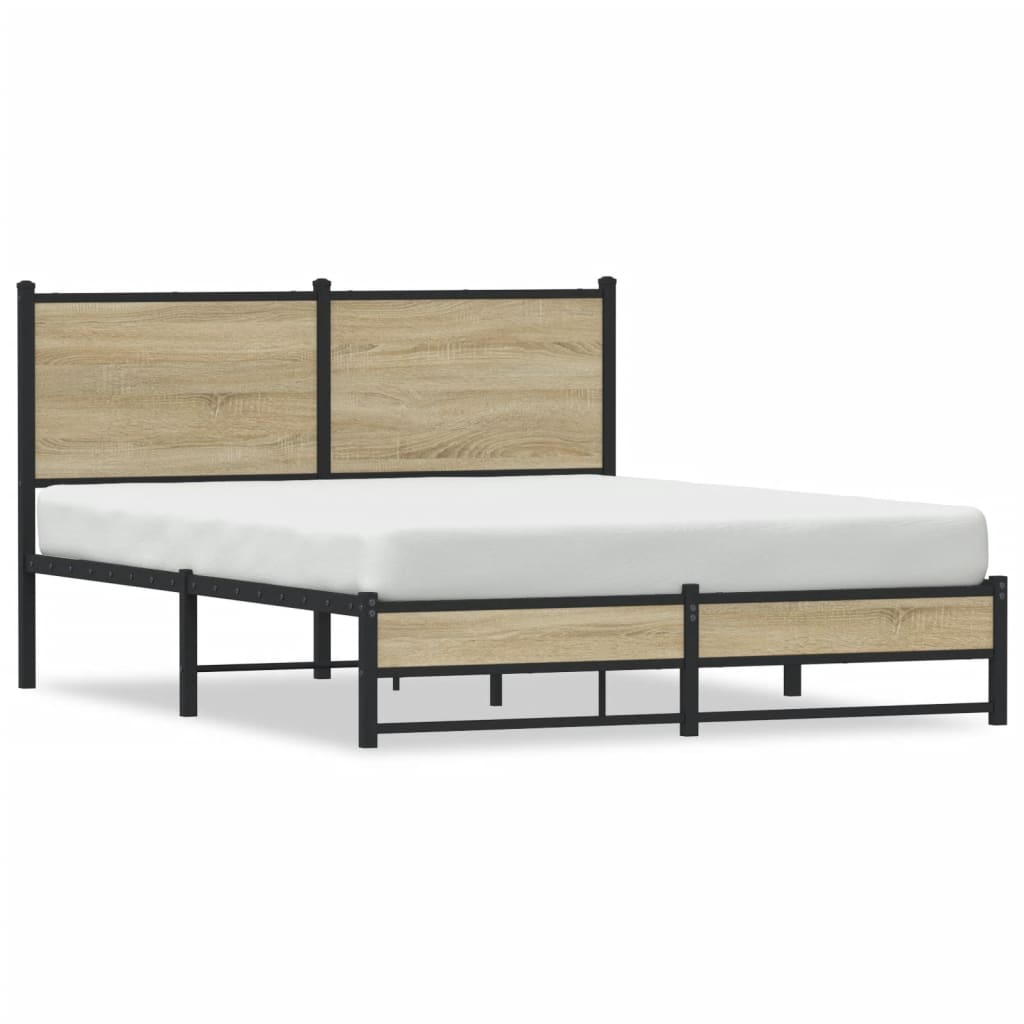 Cadre de lit en métal sans matelas chêne sonoma 140x190 cm - XIOS