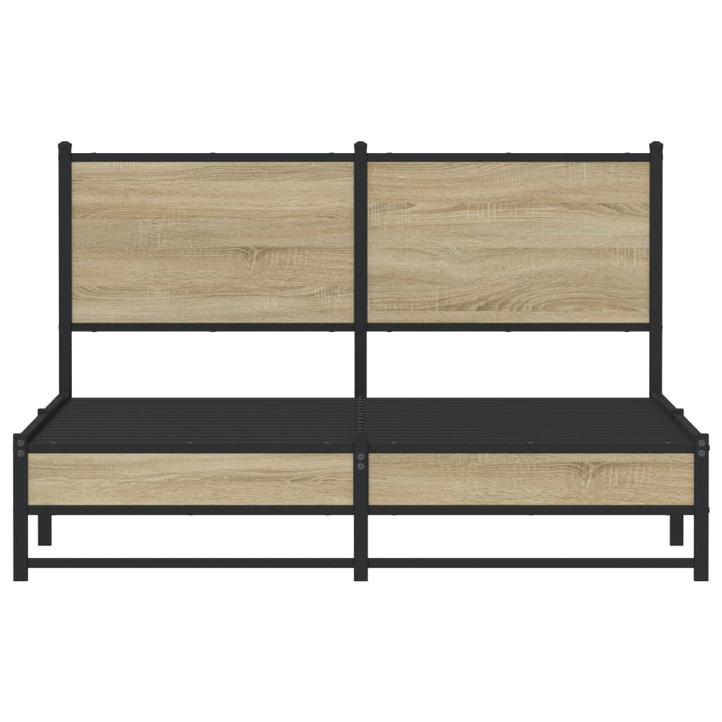 Cadre de lit en métal sans matelas chêne sonoma 140x190 cm - XIOS