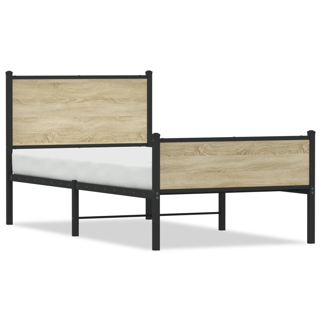 Cadre de lit en métal sans matelas chêne sonoma 80x200 cm - XIOS
