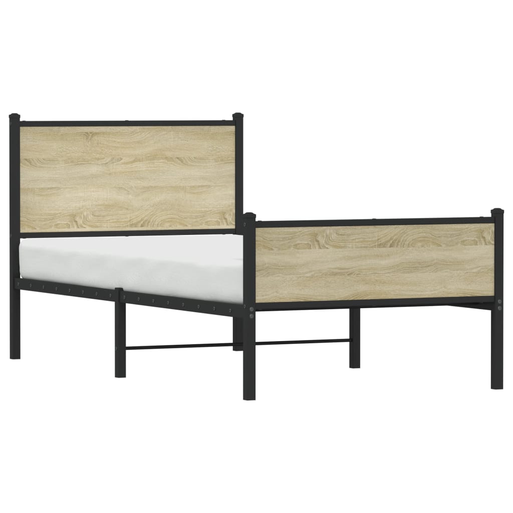 Cadre de lit en métal sans matelas chêne sonoma 90x190 cm - XIOS