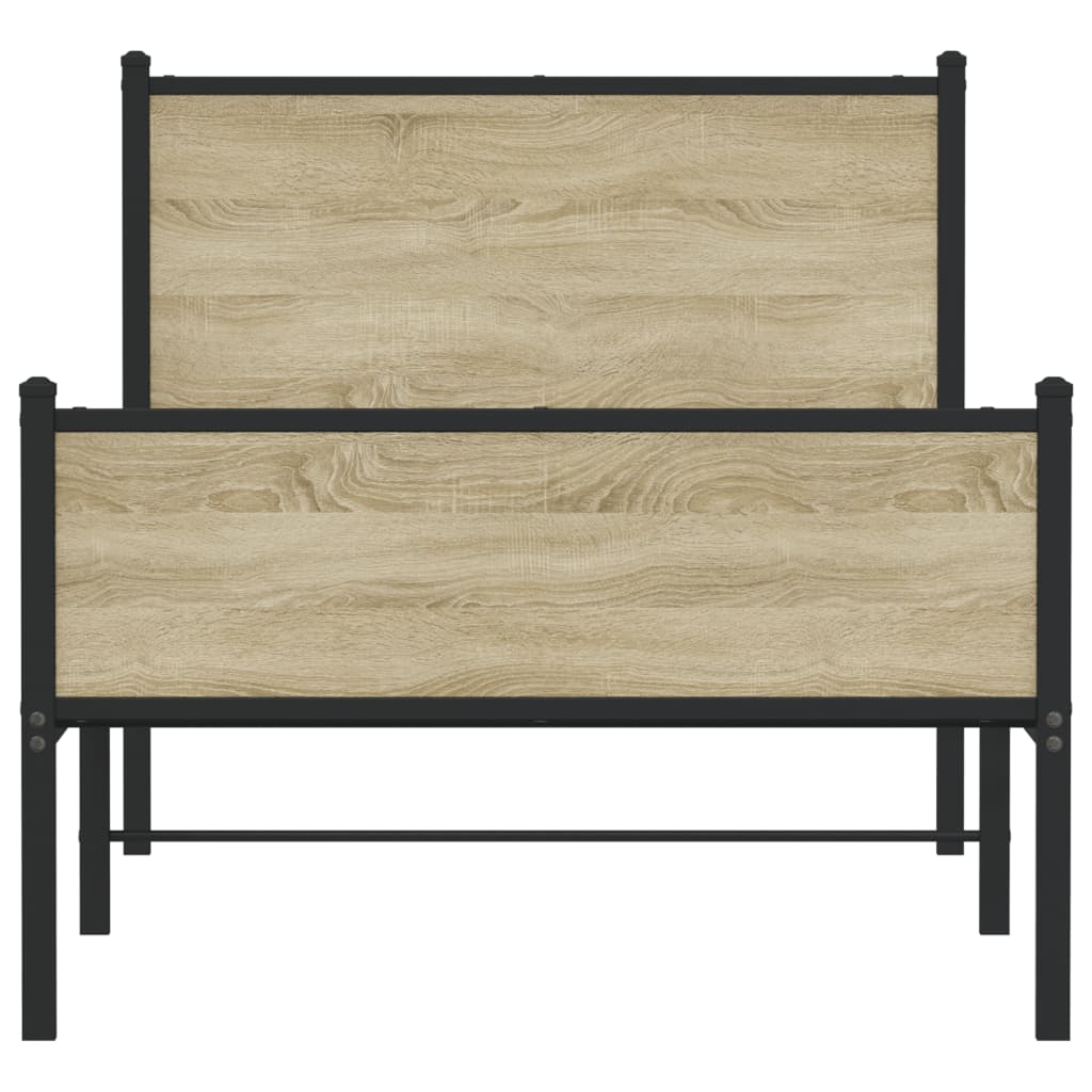 Cadre de lit en métal sans matelas chêne sonoma 100x200 cm - XIOS