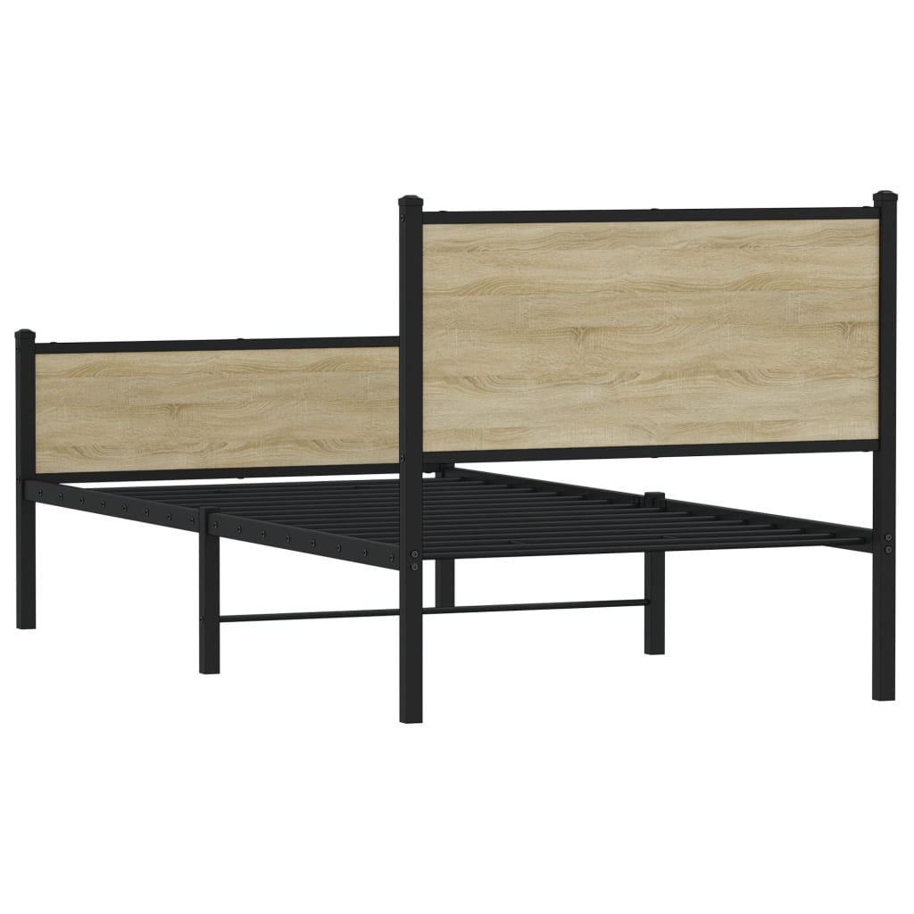 Cadre de lit en métal sans matelas chêne sonoma 100x200 cm - XIOS
