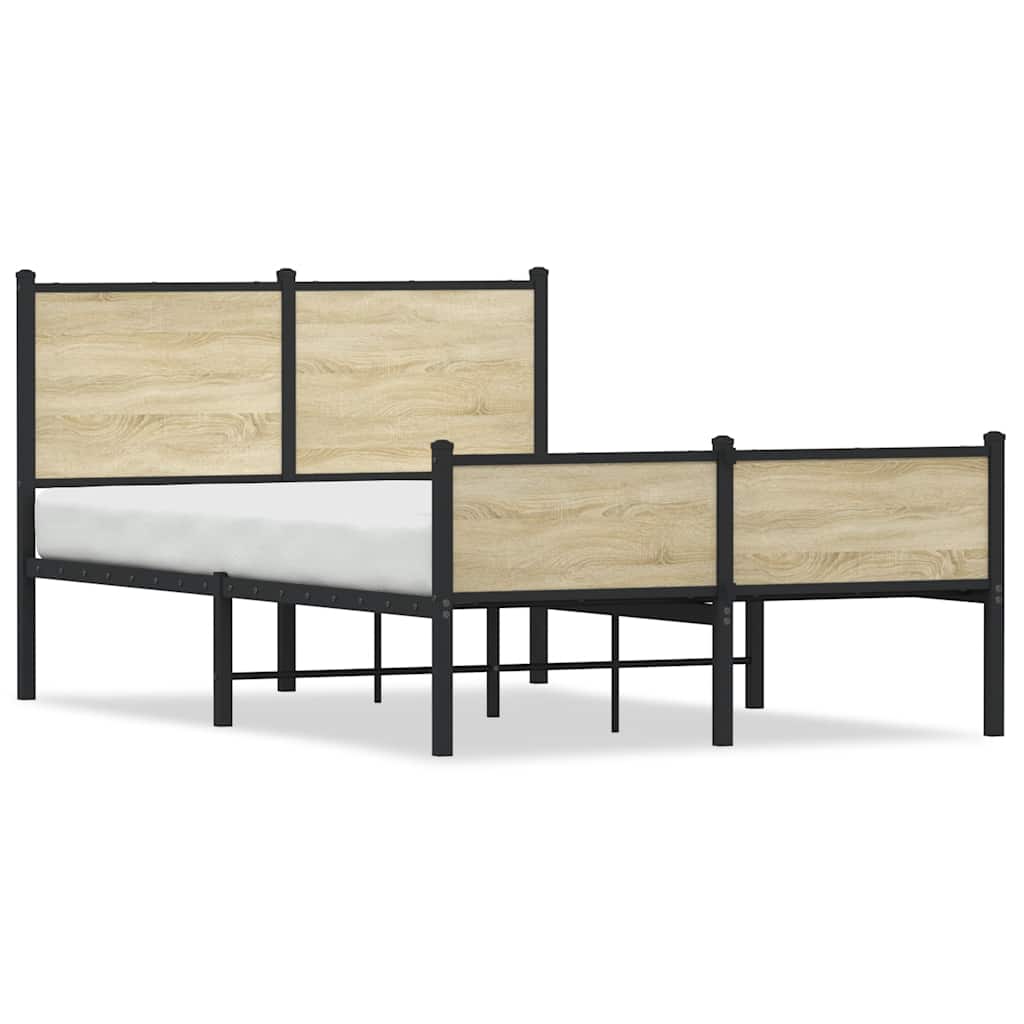 Cadre de lit en métal sans matelas chêne sonoma 120x200 cm - XIOS