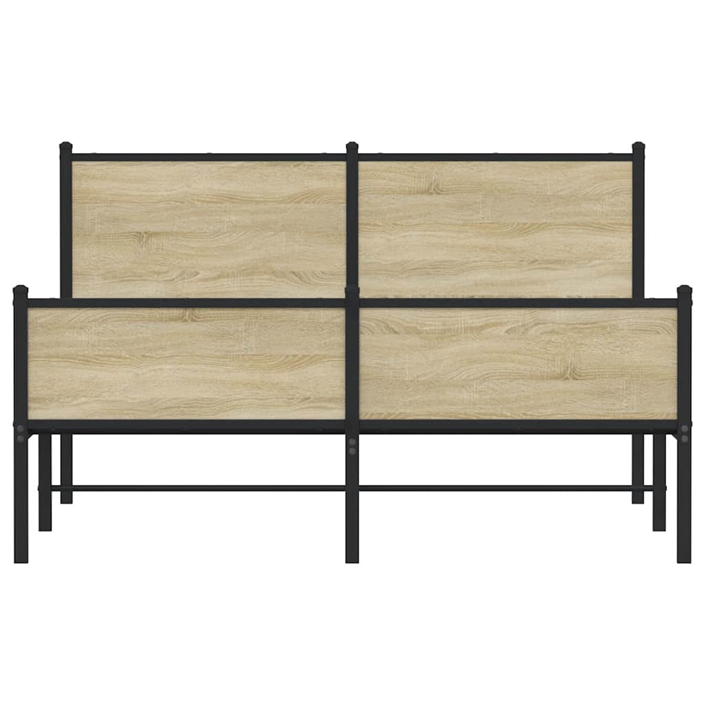 Cadre de lit en métal sans matelas chêne sonoma 137x190 cm - XIOS