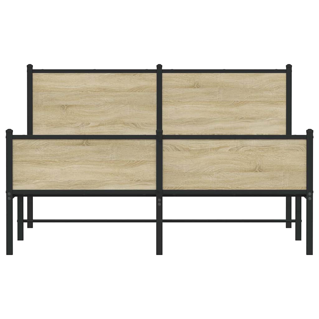 Cadre de lit en métal sans matelas chêne sonoma 140x190 cm - XIOS