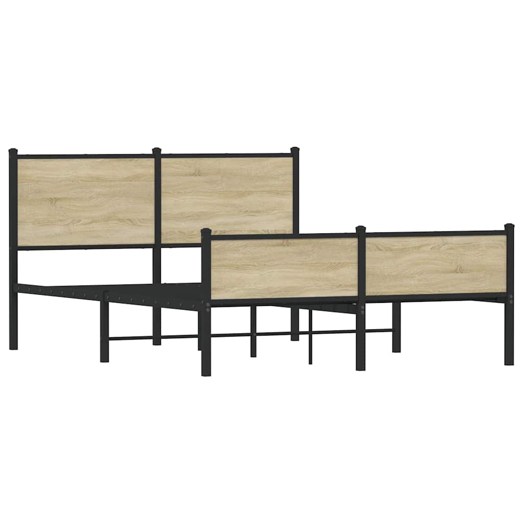 Cadre de lit en métal sans matelas chêne sonoma 140x200 cm - XIOS