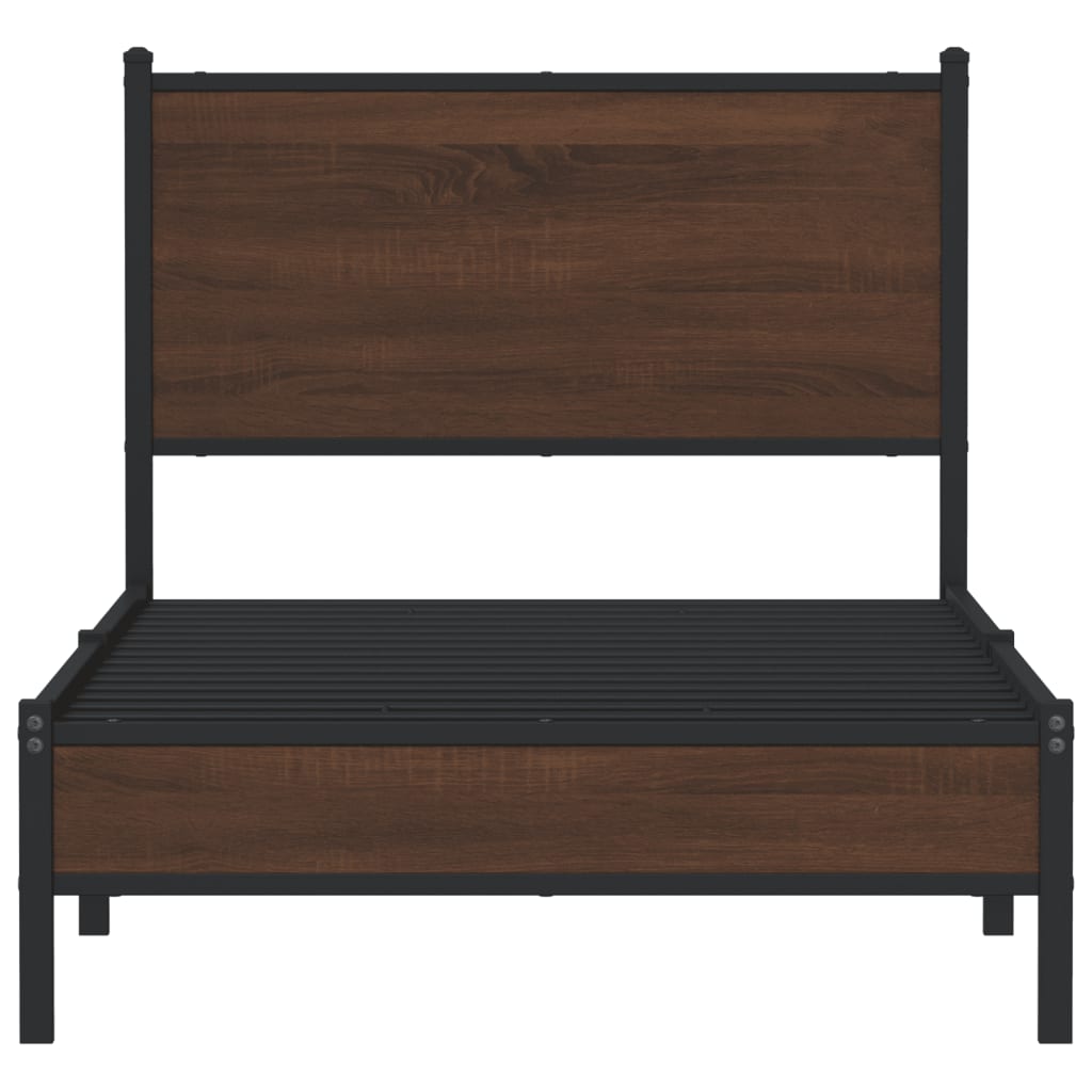 Cadre de lit en métal sans matelas chêne marron 90x190 cm - XIOS