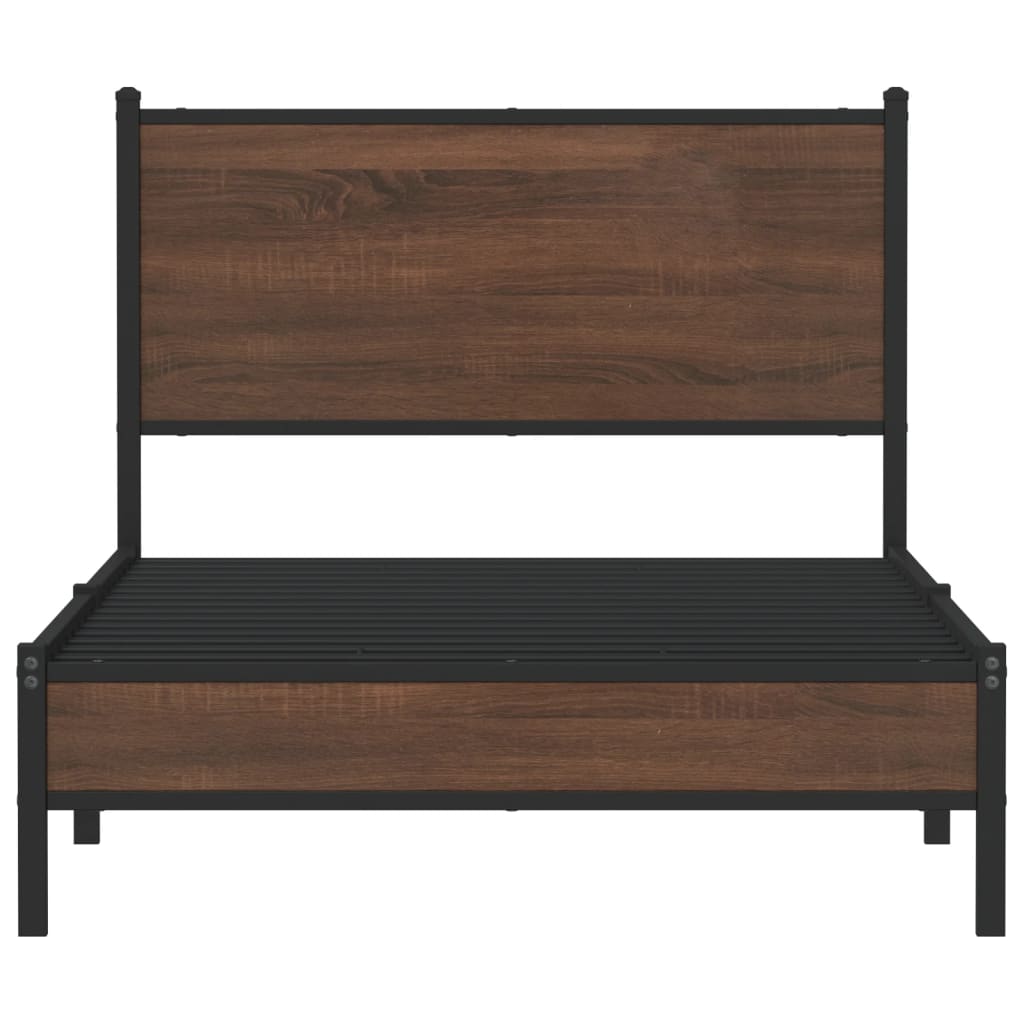 Cadre de lit en métal sans matelas chêne marron 100x200 cm - XIOS