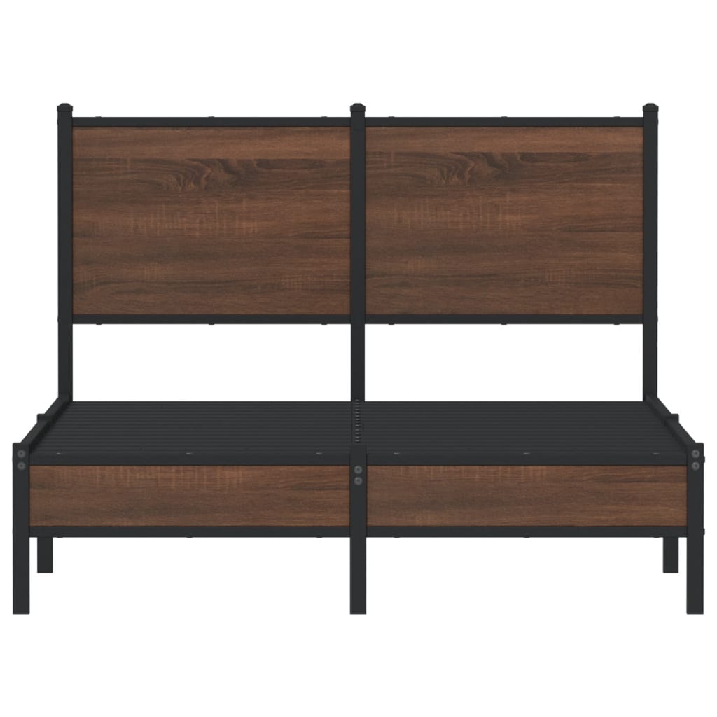 Cadre de lit en métal sans matelas chêne marron 120x190 cm - XIOS