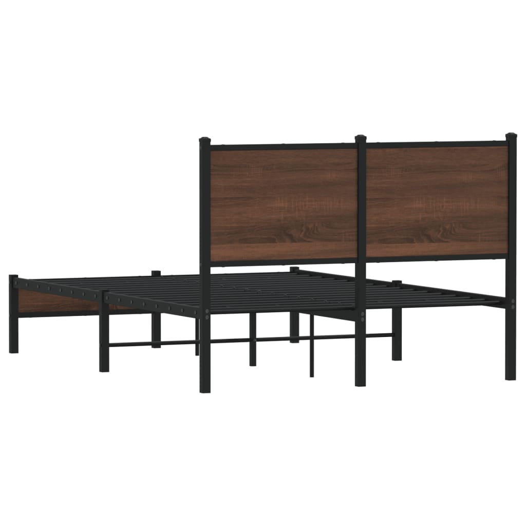 Cadre de lit en métal sans matelas chêne marron 120x190 cm - XIOS