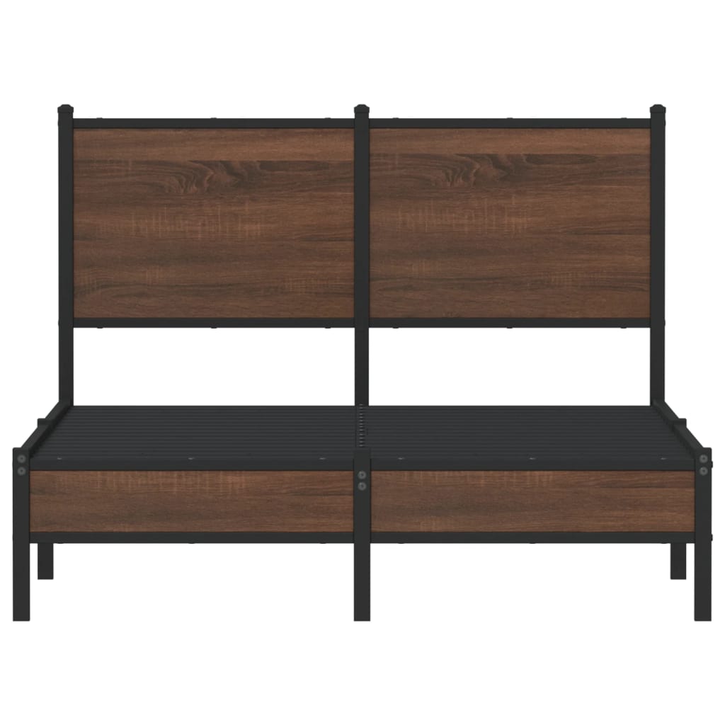 Cadre de lit en métal sans matelas chêne marron 120x200 cm - XIOS
