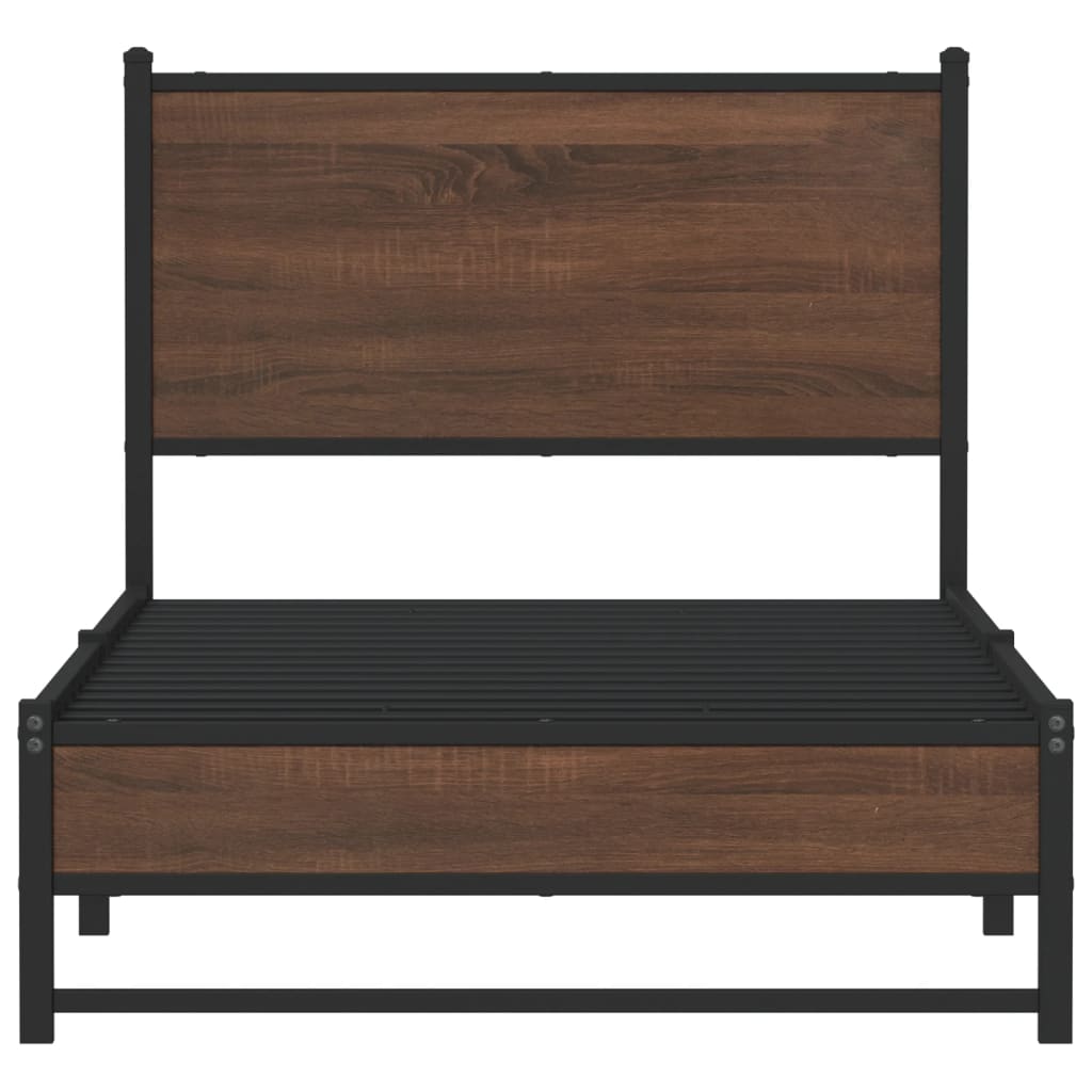 Cadre de lit en métal sans matelas chêne marron 80x200 cm - XIOS