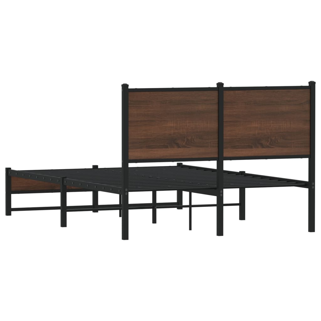 Cadre de lit en métal sans matelas chêne marron 120x190 cm - XIOS