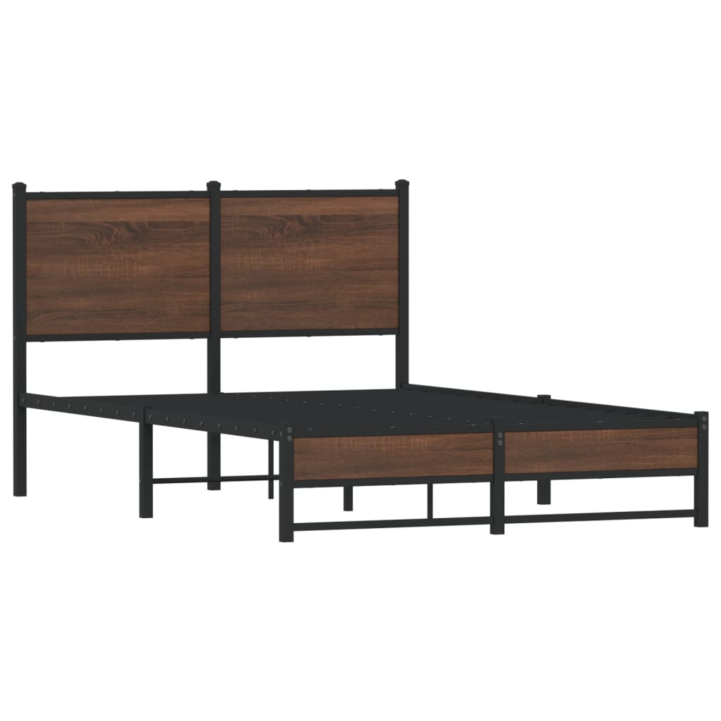 Cadre de lit en métal sans matelas chêne marron 120x200 cm - XIOS