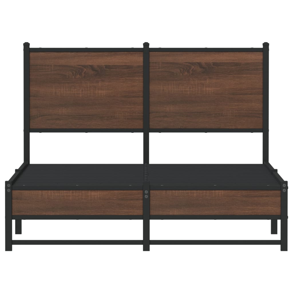 Cadre de lit en métal sans matelas chêne marron 120x200 cm - XIOS