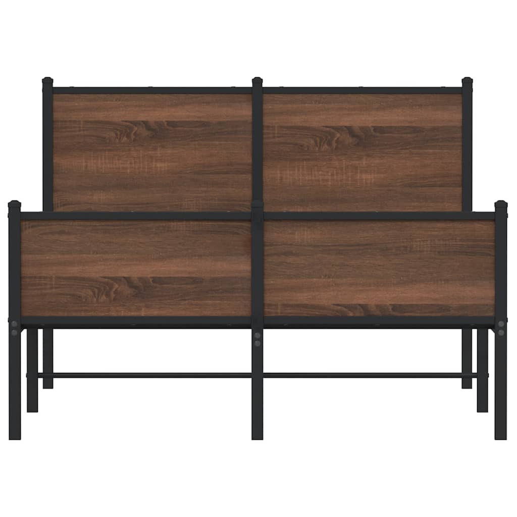 Cadre de lit en métal sans matelas chêne marron 120x190 cm - XIOS