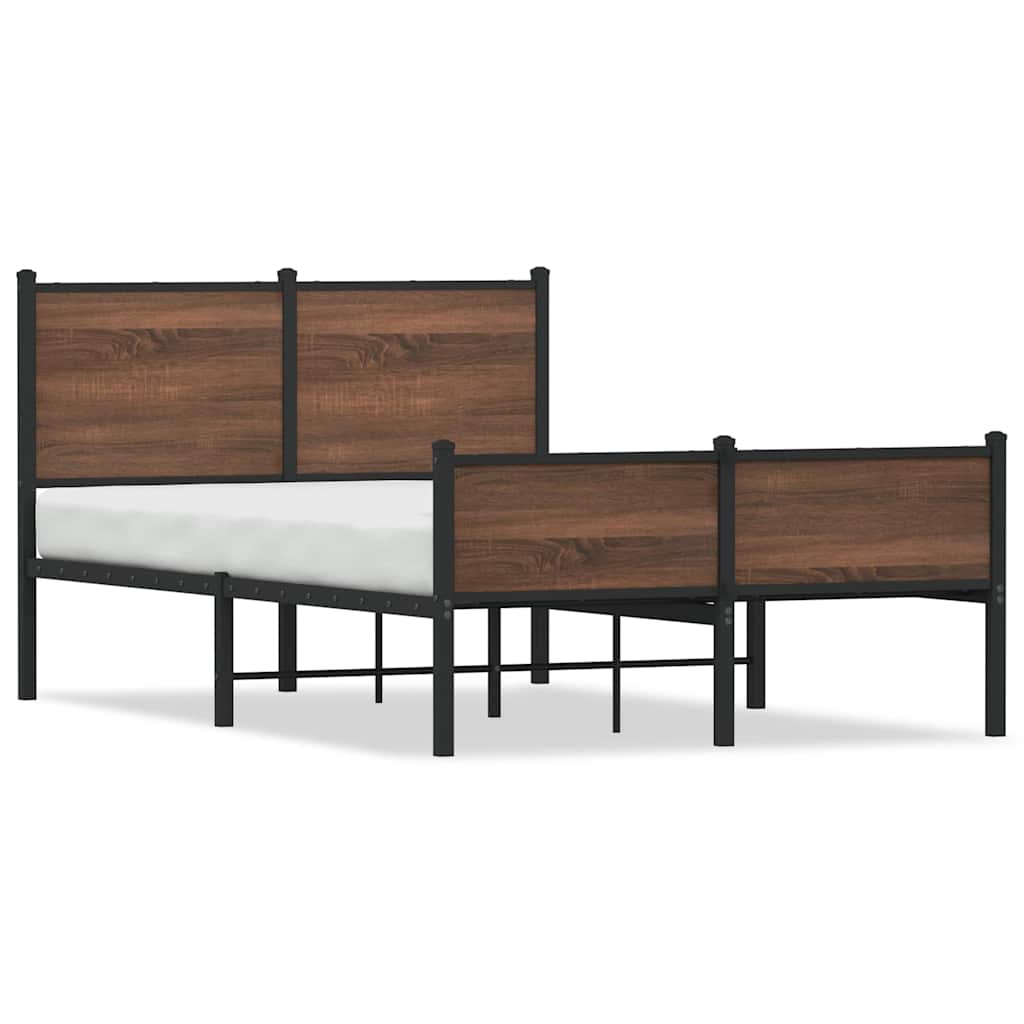 Cadre de lit en métal sans matelas chêne marron 120x200 cm - XIOS