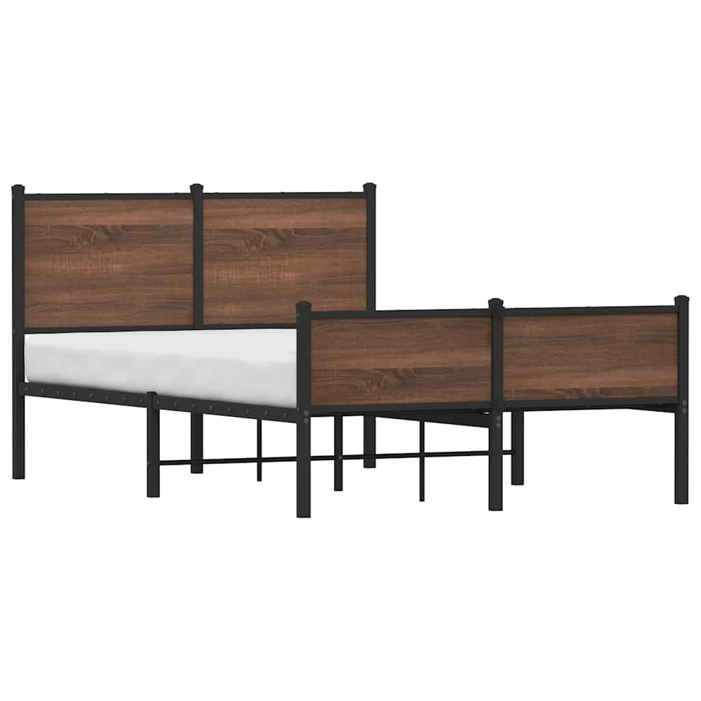 Cadre de lit en métal sans matelas chêne marron 120x200 cm - XIOS