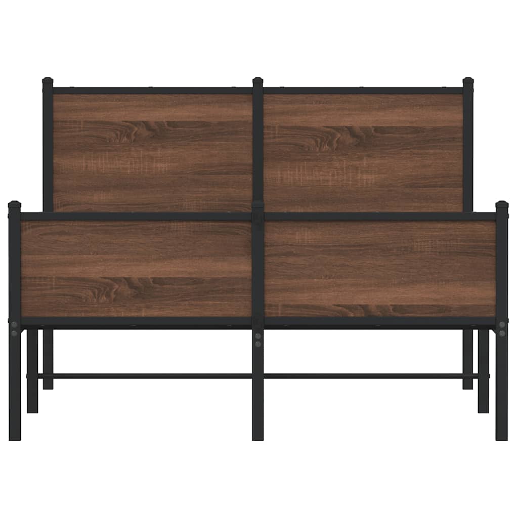 Cadre de lit en métal sans matelas chêne marron 120x200 cm - XIOS