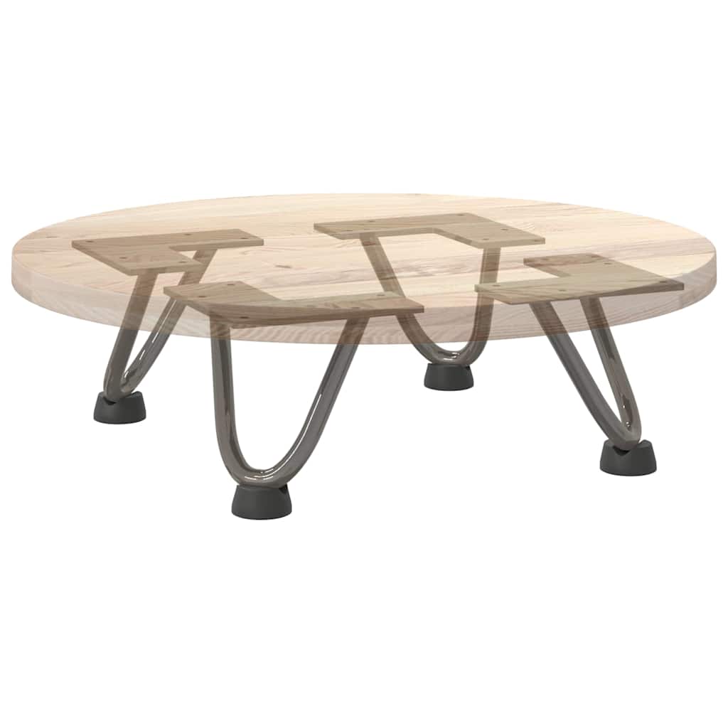 Pieds en épingle à cheveux pour table basse 4 pièces Acier naturel 10 cm Acier massif - XIOS