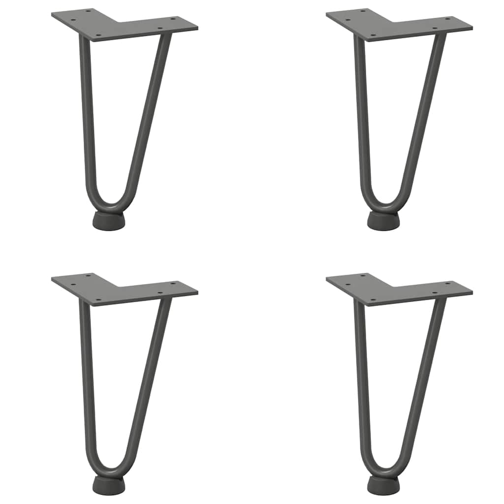 Pieds en épingle à cheveux pour table basse 4 pièces Anthracite 20 cm Acier massif - XIOS