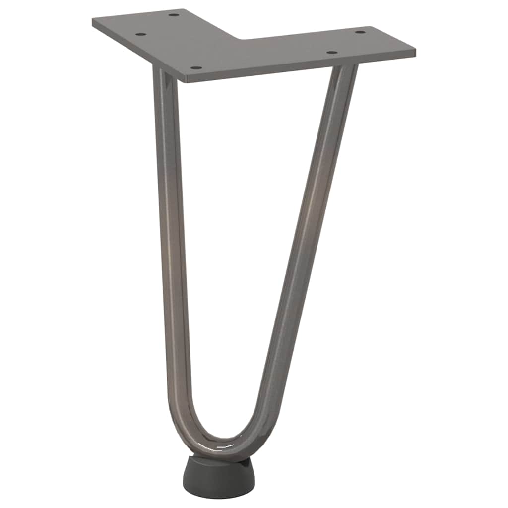 Pieds en épingle à cheveux pour table basse 4 pièces Acier naturel 20 cm Acier massif - XIOS