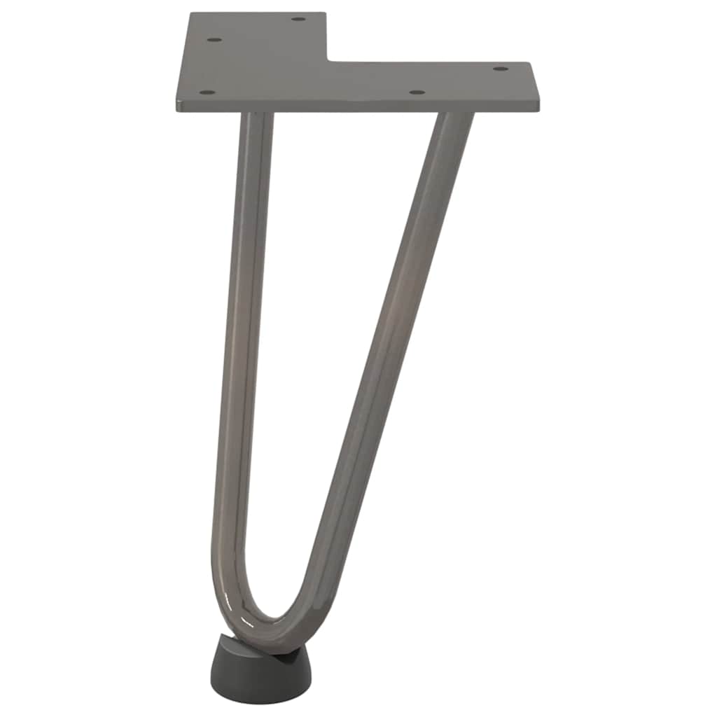 Pieds en épingle à cheveux pour table basse 4 pièces Acier naturel 20 cm Acier massif - XIOS