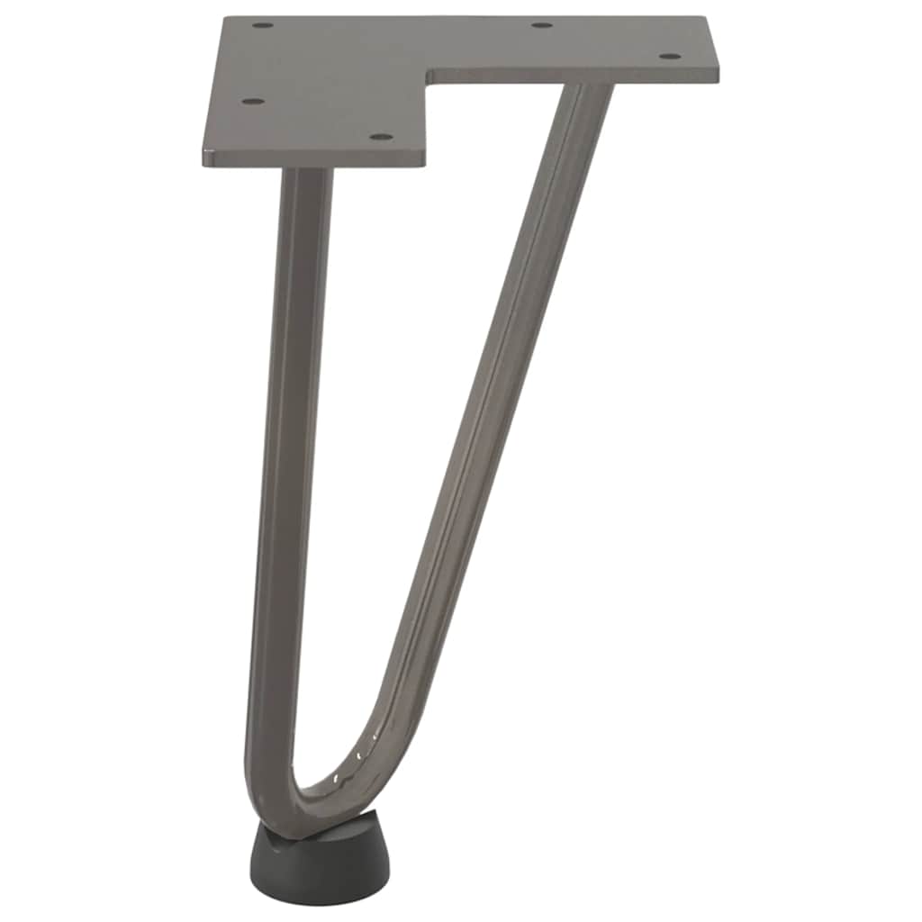 Pieds en épingle à cheveux pour table basse 4 pièces Acier naturel 20 cm Acier massif - XIOS