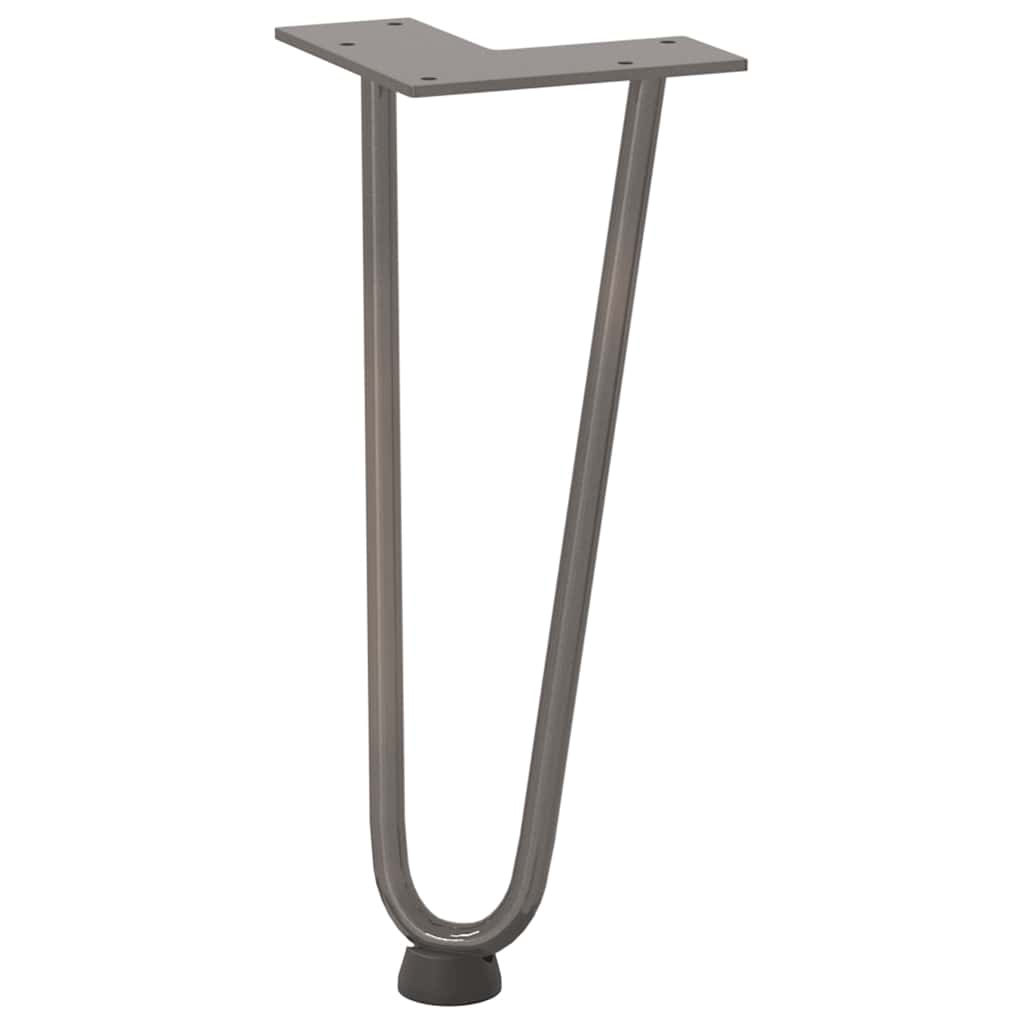 Pieds en épingle à cheveux pour table basse 4 pièces Acier naturel 30 cm Acier massif - XIOS