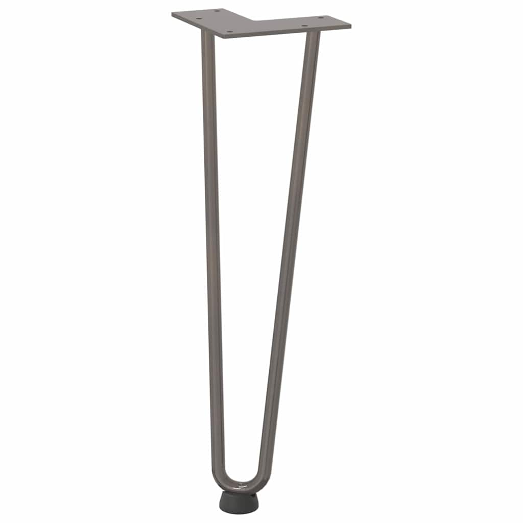Pieds en épingle à cheveux pour table basse 4 pièces Acier naturel 42 cm Acier massif - XIOS