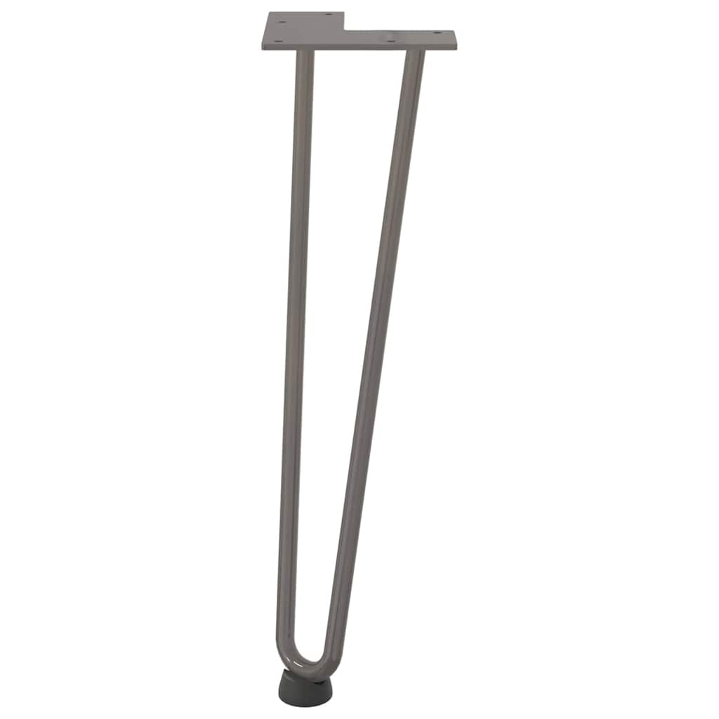 Pieds en épingle à cheveux pour table basse 4 pièces Acier naturel 42 cm Acier massif - XIOS