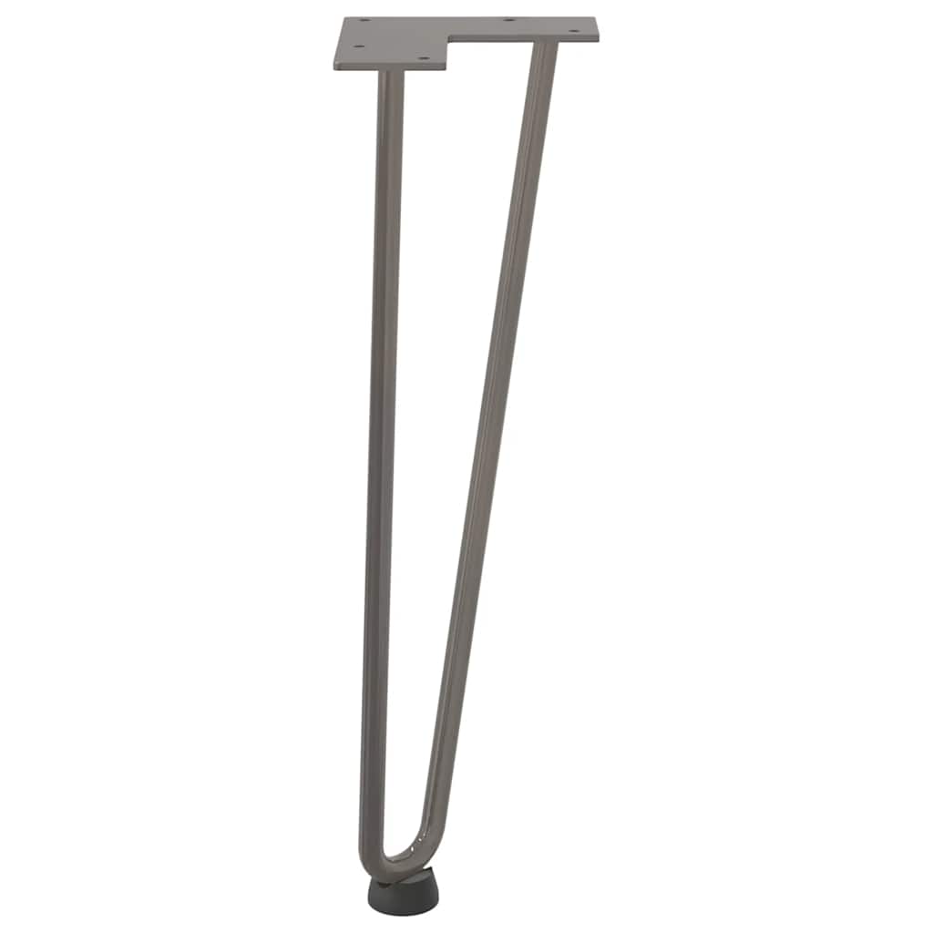 Pieds en épingle à cheveux pour table basse 4 pièces Acier naturel 42 cm Acier massif - XIOS