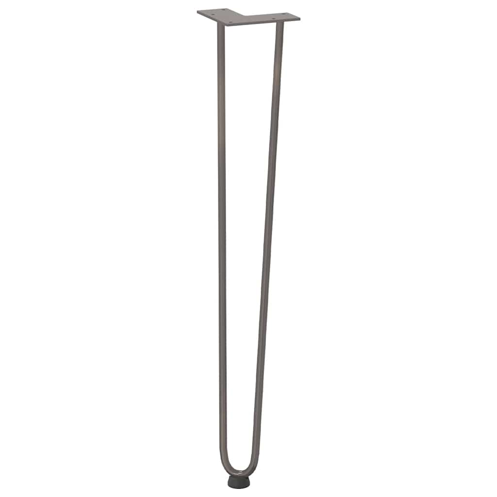 Pieds en épingle à cheveux pour consoles, lot de 4, acier naturel, 72 cm, acier massif - XIOS