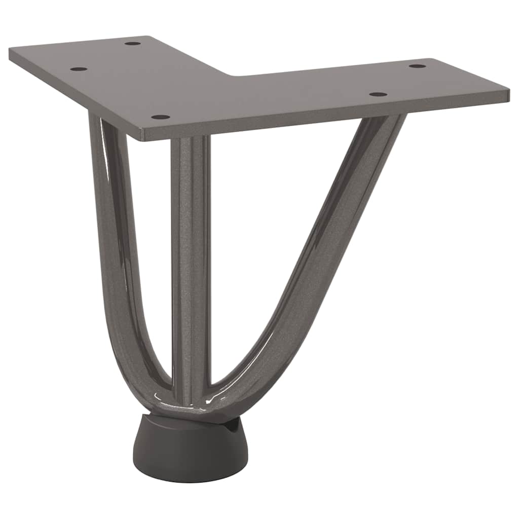 Pieds en épingle à cheveux pour table basse 4 pièces Acier naturel 10 cm Acier massif - XIOS
