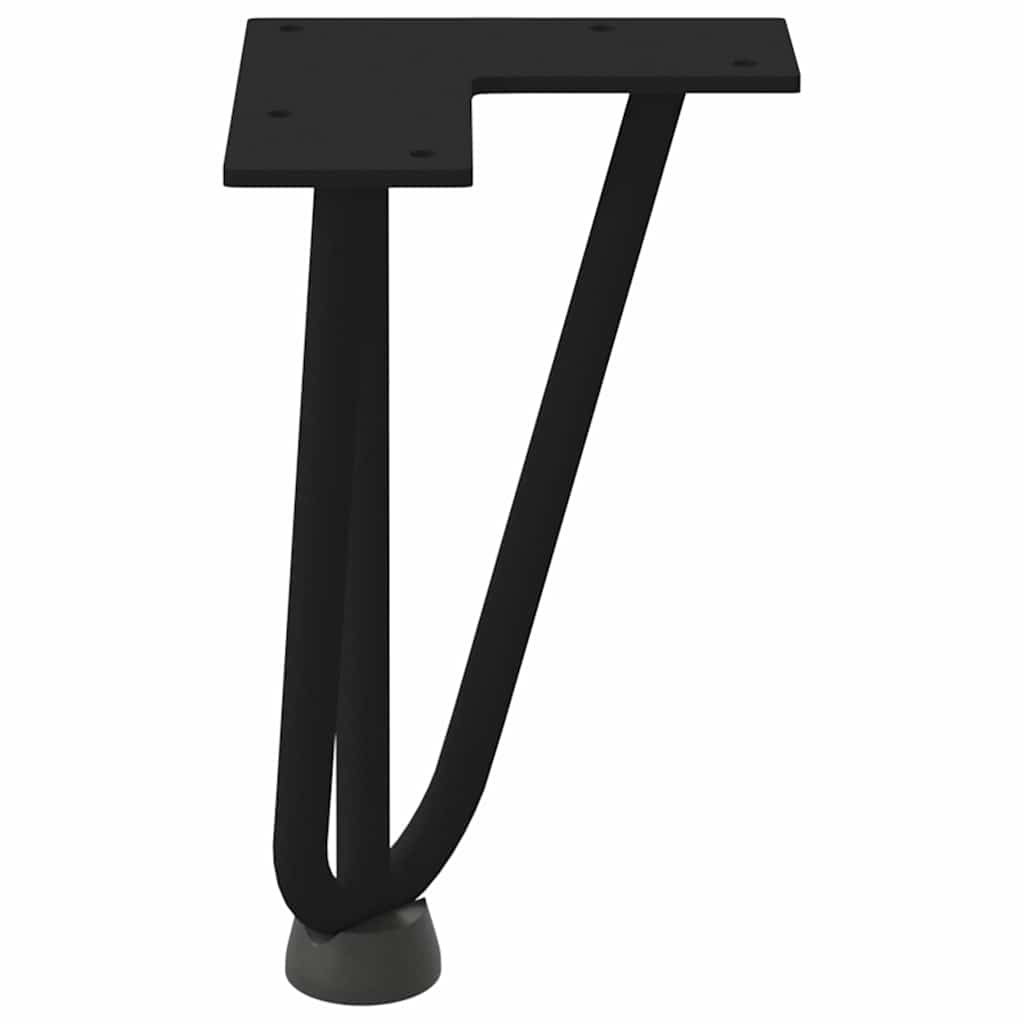 Pieds en épingle à cheveux pour table basse 4 pièces Noir 20 cm Acier massif - XIOS